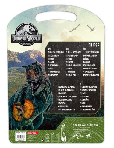 Set Escritura Jurassic World | Reino Escolar: Mochilas y Regalos