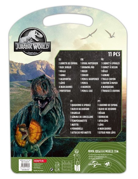 Set Escritura Jurassic World | Reino Escolar: Mochilas y Regalos