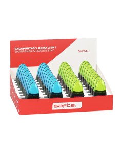 Exp. 36 Pcs. Sacapuntas Deposito Y Goma Safta | Reino Escolar: Mochilas y Regalos