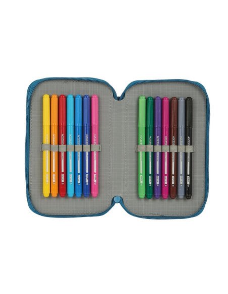 Plumier Doble Pequeño 28 Pcs Blackfit8 Egeo | Reino Escolar: Mochilas y Regalos