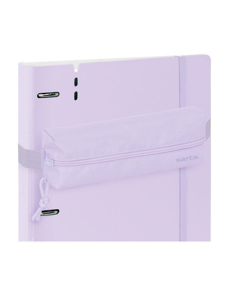 Portatodo Rectangular con Goma Elast. 22Cm Safta "Light Purple" | Reino Escolar: Mochilas y Regalos