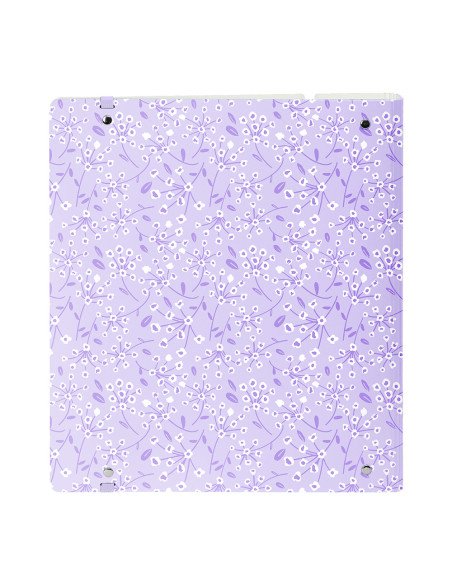 Carpeblock Pp Foam 4 Ani 35Mm con Recambio Safta "Light Purple Flowers" | Reino Escolar: Mochilas y Regalos