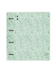 Carpeblock Pp Foam 4 Ani 35Mm con Recambio Safta "Light Green Flowers" | Reino Escolar: Mochilas y Regalos