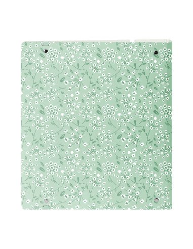 Carpeblock Pp Foam 4 Ani 35Mm con Recambio Safta "Light Green Flowers" | Reino Escolar: Mochilas y Regalos