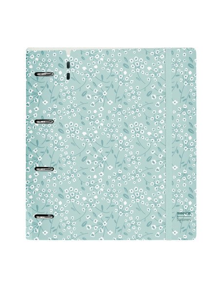 Carpeblock Pp Foam 4 Anillas 35 mm con SAFTA "Light Blue Flowers"