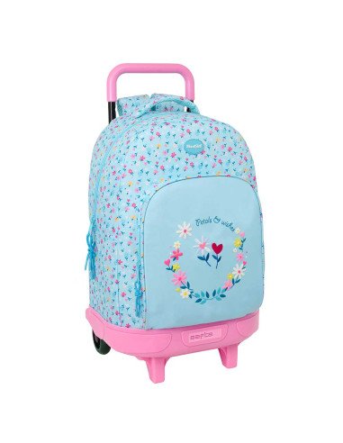 Mochila Grande con Ruedas Compact Ext.Simple Blackfit8 "Petalos"