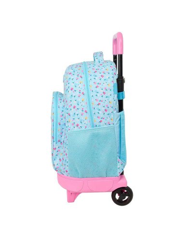 Mochila Grande con Ruedas Compact Ext.Simple Blackfit8 "Petalos"