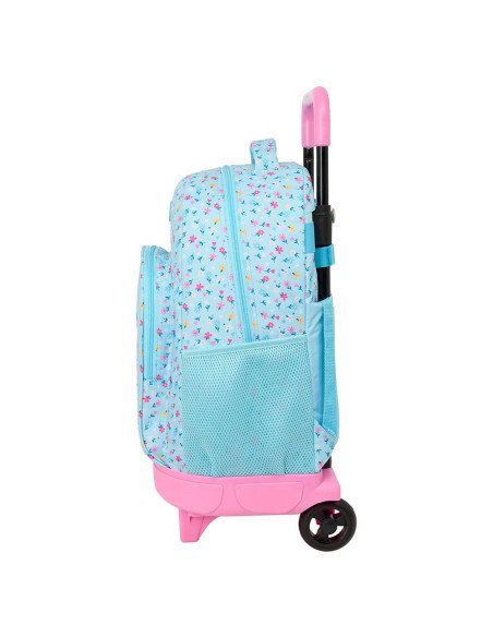 Mochila Grande con Ruedas Compact Ext.Simple Blackfit8 "Petalos"