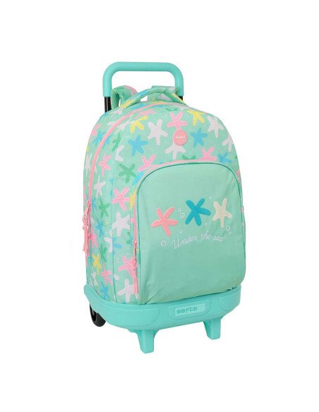 Mochila Grande con Ruedas Compact Ext.Simple SAFTA "Estrellas"