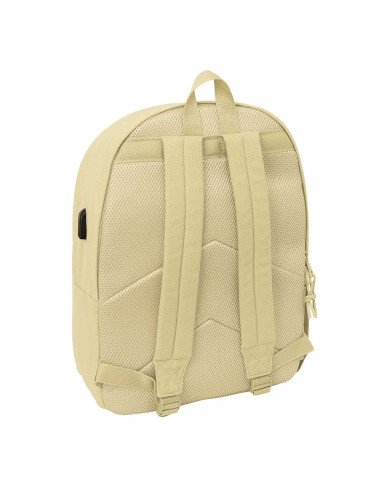 Mochila Doble Para Portatil 15.6" + Usb Safta Basic "Beige" | Reino Escolar: Mochilas y Regalos