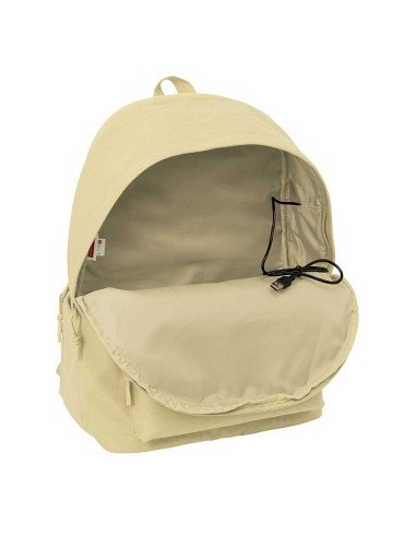 Mochila Doble Para Portatil 15.6" + Usb Safta Basic "Beige" | Reino Escolar: Mochilas y Regalos