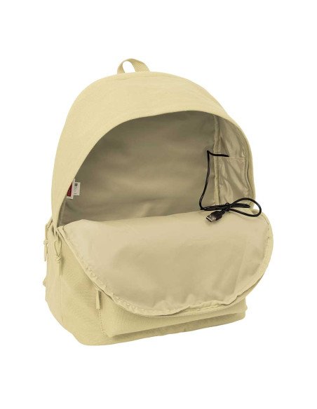 Mochila Doble Para Portatil 15.6" + Usb Safta Basic "Beige" | Reino Escolar: Mochilas y Regalos