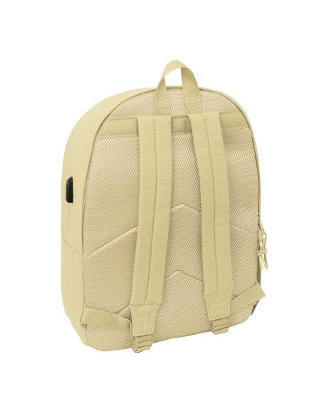 Mochila Doble Para Portatil 15.6" + Usb Safta Basic "Beige" | Reino Escolar: Mochilas y Regalos
