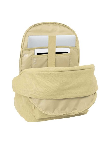 Mochila Doble Para Portatil 15.6" + Usb Safta Basic "Beige" | Reino Escolar: Mochilas y Regalos