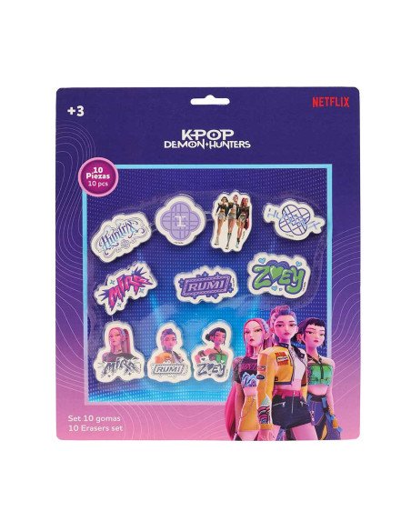Set 10 Gomas de Borrar K-Pop Demon Hunters - Stationery