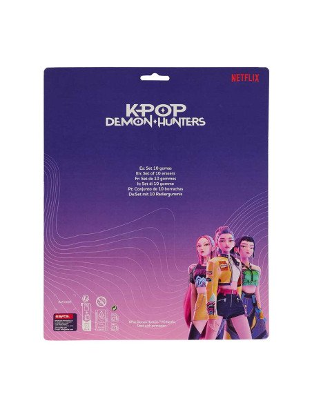 Set 10 Gomas de Borrar K-Pop Demon Hunters - Stationery