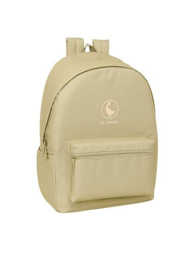 Mochila Doble Para Portatil 15.6" + Usb El Ganso Basics "Arena" | Reino Escolar: Mochilas y Regalos