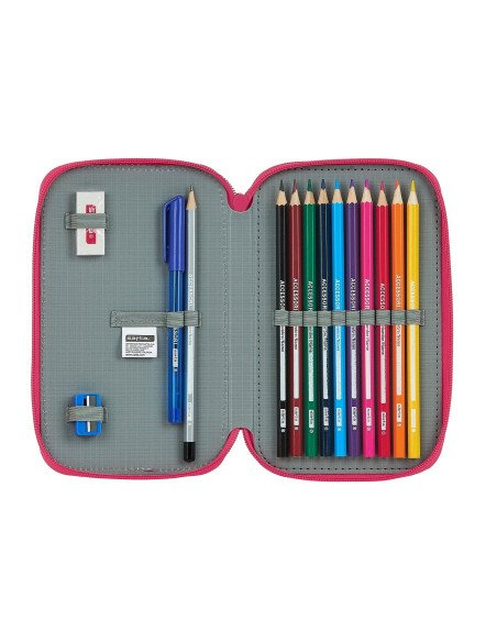 Plumier Doble Pqño 28 Pcs Blackfit8 Fresa | Reino Escolar: Mochilas y Regalos