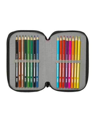 Plumier Triple 37 Pcs K-Pop Demon Hunters - Negra | Reino Escolar: Mochilas y Regalos