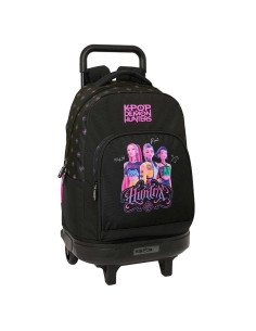Mochila Grande con Ruedas Compact Extraible K-Pop Demon Hunters - Negra | Reino Escolar: Mochilas y Regalos