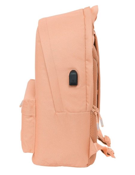 Mochila Doble Para Portatil 15.6"+Usb Munich Basicos "Peach" | Reino Escolar: Mochilas y Regalos