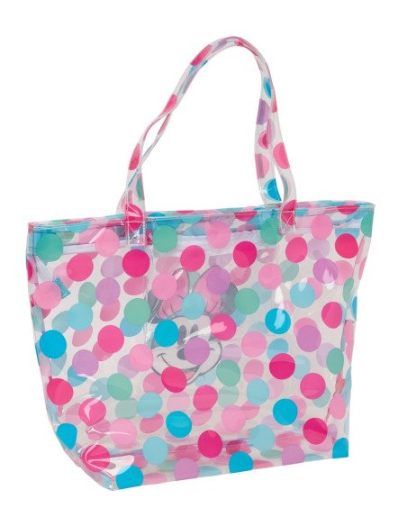 Bolso Shopping Con Cremallera Minnie Mouse "Beach" | Reino Escolar: Mochilas y Regalos