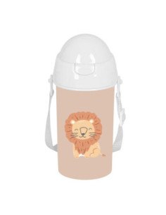 Botella 500ml Apertura Autom. Con Pajita Safta Preescolar "Leon" | Reino Escolar: Mochilas y Regalos