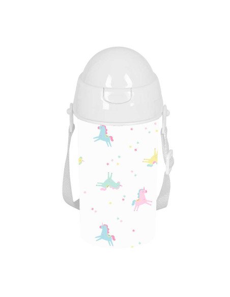 Botella 500ml Apertura Autom. Con Pajita Safta Preescolar "Unicornio" | Reino Escolar: Mochilas y Regalos
