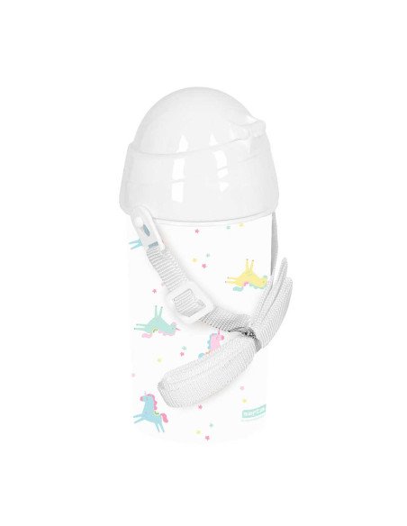 Botella 500ml Apertura Autom. Con Pajita Safta Preescolar "Unicornio" | Reino Escolar: Mochilas y Regalos