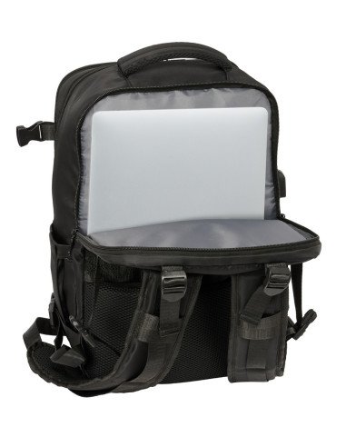 Mochila Viaje Cabina Portatil 15.6'' Real Madrid Negra | Reino Escolar: Mochilas y Regalos
