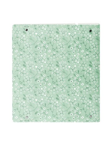 Carpeblock Pp Foam 4 Ani 35Mm con Recambio Safta "Light Green Flowers" | Reino Escolar: Mochilas y Regalos