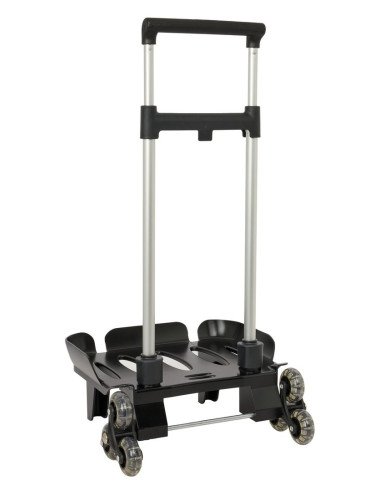 Carro Por. Ple. Triple Rueda Negro | Reino Escolar: Mochilas y Regalos