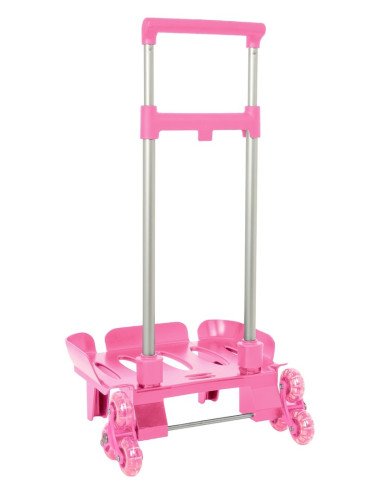 Carro Por. Ple. Triple Rueda Rosa Claro | Reino Escolar: Mochilas y Regalos