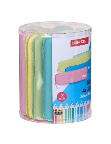 Set 12 Portatodo Estrechos Silicona Surt. Safta | Reino Escolar: Mochilas y Regalos