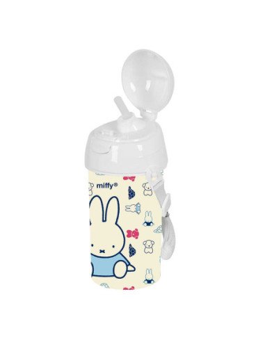 Botella 500ml Apertura Autom. Con Pajita Miffy "Buddy" | Reino Escolar: Mochilas y Regalos