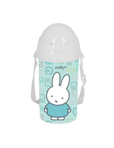 Botella 500 ml Apertura Automática con Pajita Miffy "Friends"