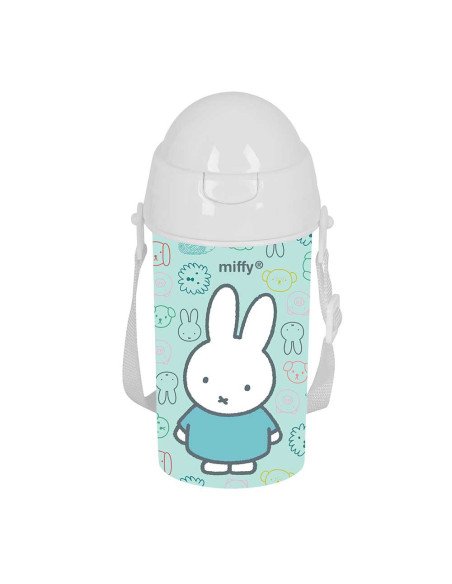 Botella 500 ml Apertura Automática con Pajita Miffy "Friends"