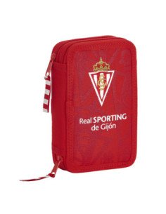 Plumier Doble Pqño 28 Pcs Real Sporting De Gijon Corporativa | Reino Escolar: Mochilas y Regalos