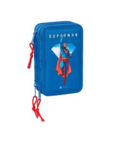 Plumier Triple 37 Pcs Superman | Reino Escolar: Mochilas y Regalos