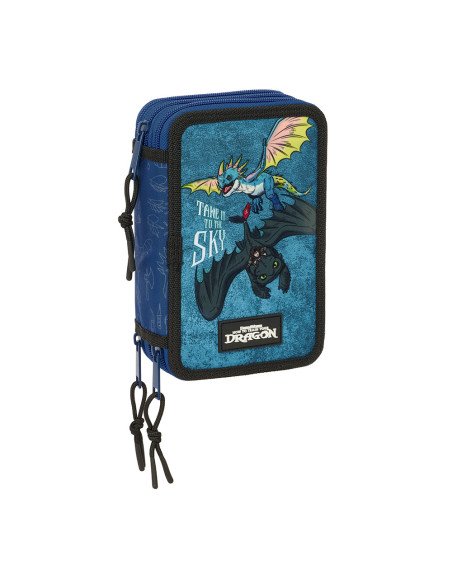 Plumier Triple 37 Pcs Como Entrenar A Tu Dragon | Reino Escolar: Mochilas y Regalos