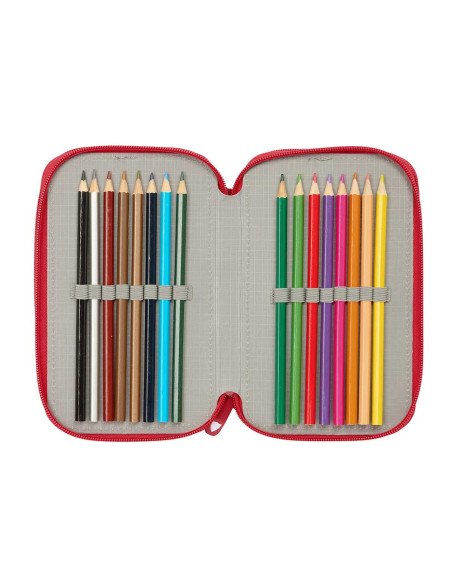 Plumier Triple 37 Pcs Resistente Al Agua Sevilla Fc | Reino Escolar: Mochilas y Regalos