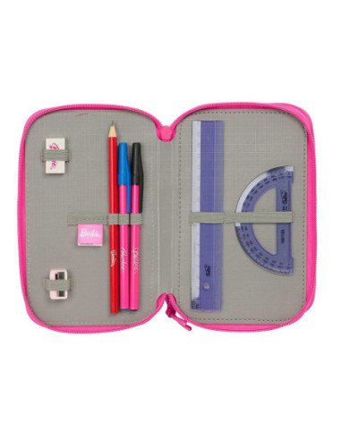 Plumier Triple 37 piezas Barbie | Reino Escolar