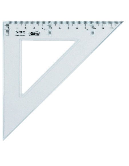 Escuadra de 20 cm. Cristal | Reino Escolar