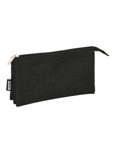 Bolsa Para Lapices Triple Negro | Reino Escolar: Mochilas y Regalos