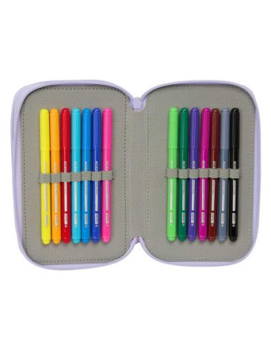 Plumier Triple 37 Pcs Safta "Bouquet" | Reino Escolar: Mochilas y Regalos