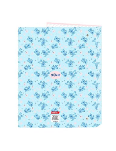 Carpeta Folio 4 Anillas Mixtas Stitch "Ohana" | Reino Escolar