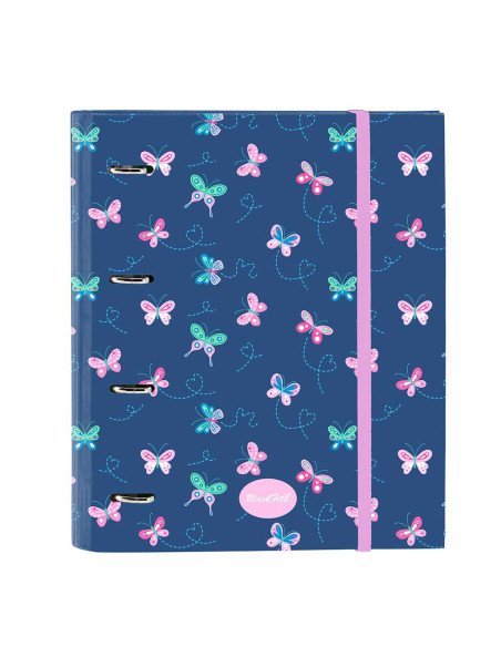 Carpeta 4 Anillas 35 mm con Recambio Blackfit8 "Mariposas"