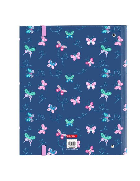 Carpeta 4 Anillas 35 mm con Recambio Blackfit8 "Mariposas"