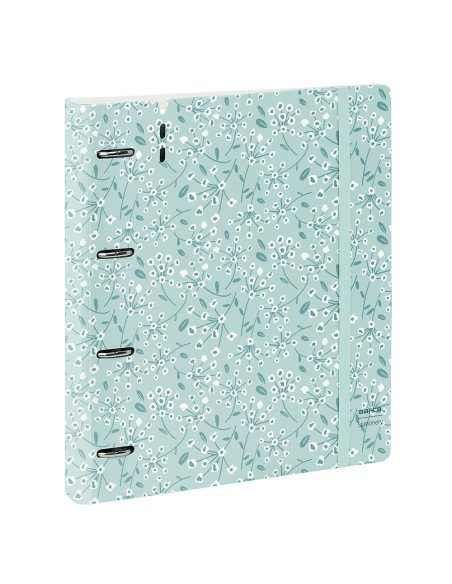 Carpeblock Pp Foam 4 Anillas 35 mm con SAFTA "Light Blue Flowers"