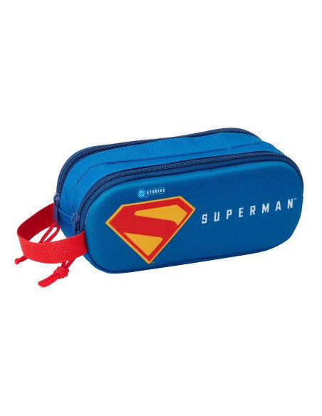 Portatodo Doble 3D Superman 3D | Reino Escolar: Mochilas y Regalos